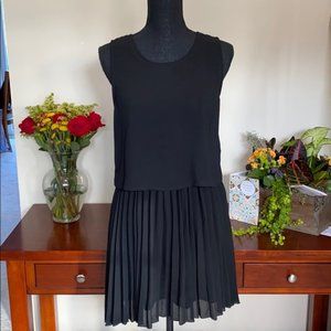 Elodie Black Pleated Dress